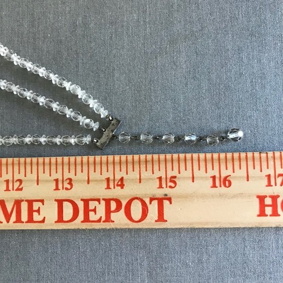 Vintage 3 Strand Aurora Borealis Crystal Necklace Rhinestone Extension 14-16 In - Picture 7 of 7